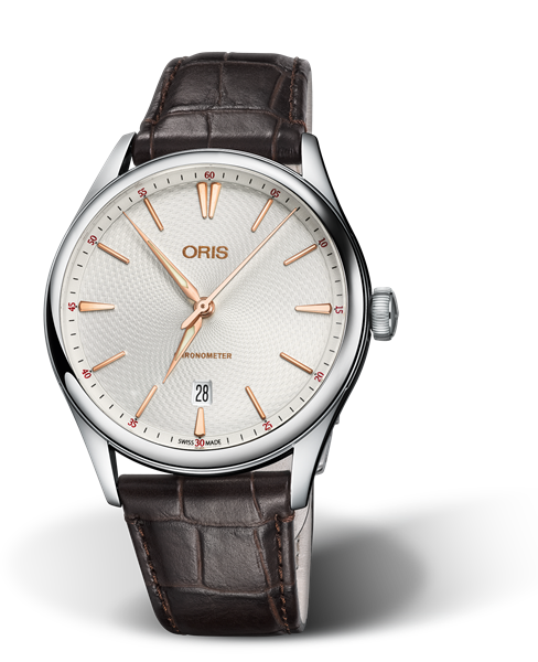 Artelier Chronometer, Date, 40mm, Grey, Leather Strap, Stainless steel crown, Multi-piece stainless steel case