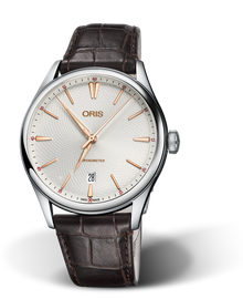Artelier Chronometer, Date, 40mm, Grey, Leather Strap, Stainless steel crown, Multi-piece stainless steel case