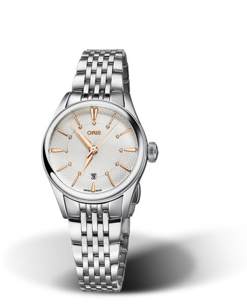 Artelier Date Diamonds, 28mm, Grey, Stainless steel Strap, Stainless steel crown, Multi-piece stainless steel case