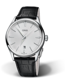 Artelier Date, 40mm, Grey, Leather Strap, Stainless steel crown, Multi-piece stainless steel case