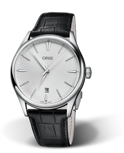 Artelier Date, 40mm, Grey, Leather Strap, Stainless steel crown, Multi-piece stainless steel case