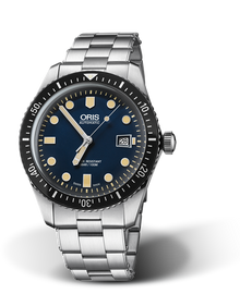 Divers Sixty-Five, 42.00 mm, Blue, Stainless steel Strap, Stainless steel screw-in security crown, Multi-piece stainless steel case, minutes scale top ring