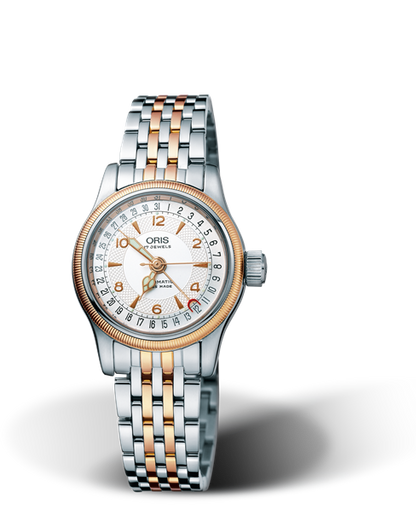 Big Crown Original Pointer Date, 28.50mm, Grey, Stainless steel Strap, Stainless steel crown, Multi-piece stainless steel case, rose gold plated top ring