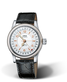 Big Crown Original Pointer Date, 36mm, Grey, Leather Strap, Stainless steel crown, Multi-piece stainless steel case