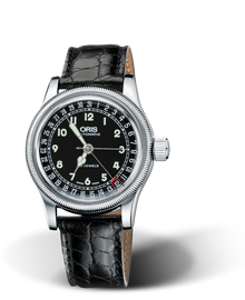 Big Crown Original Pointer Date, 36mm, Black, Leather Strap, Stainless steel crown, Multi-piece stainless steel case