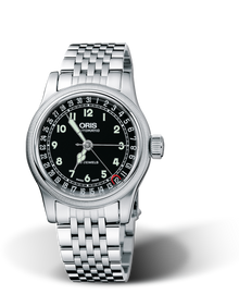 Big Crown Original Pointer Date, 36mm, Black, Stainless steel Strap, Stainless steel crown, Multi-piece stainless steel case