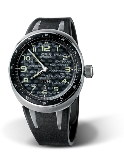 TT3 Grand Prix Limited Edition, 43.50mm, Black, Rubber Strap, Stainless steel crown, Multi-piece titanium case, minutes scale top ring