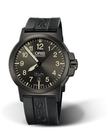 BC3 Advanced, Day Date, 42mm, Grey, Rubber Strap, Stainless steel grey PVD plated screw-in security crown, Multi-piece stainless steel case, grey PVD plated