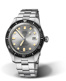 Divers Sixty-Five, 42.00 mm, Grey, Stainless steel Strap, Stainless steel screw-in security crown, Multi-piece stainless steel case, minutes scale top ring