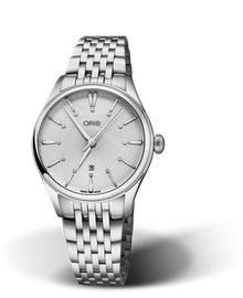 Artelier Date Diamonds, 33mm, Grey, Stainless steel Strap, Stainless steel crown, Multi-piece stainless steel case
