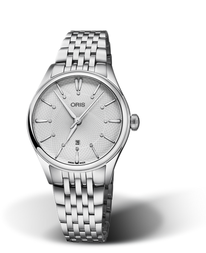 Artelier Date Diamonds, 33mm, Grey, Stainless steel Strap, Stainless steel crown, Multi-piece stainless steel case