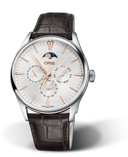 Artelier Complication, 40.00 mm, Grey, Leather Strap, Stainless steel crown, Multi-piece stainless steel case