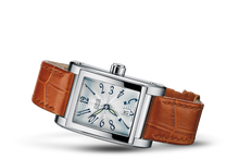 Rectangular Date 2002, Grey, Leather Strap