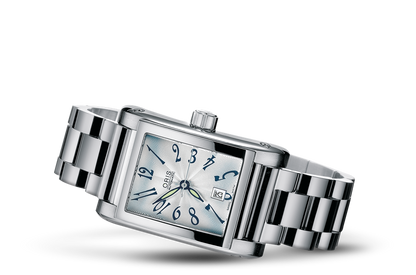 Rectangular Date 2002, Grey, Stainless steel Strap