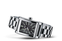 Rectangular Date 2002, Black, Stainless steel Strap