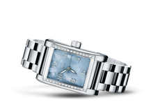 Rectangular Diamonds, Blue, Stainless steel Strap