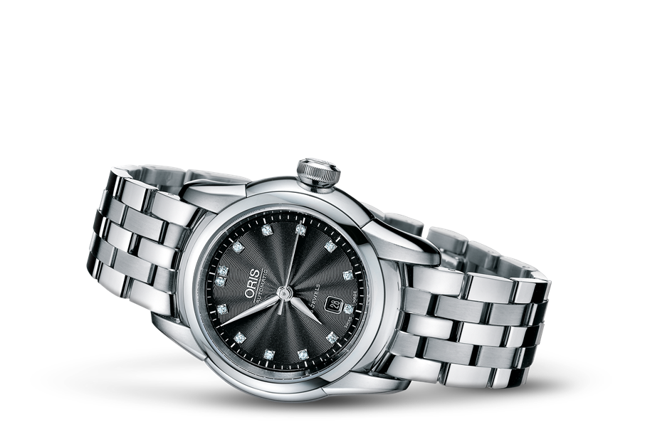 Artelier Lady Date Diamonds, Black, Stainless steel Strap