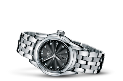 Artelier Lady Date Diamonds, Black, Stainless steel Strap