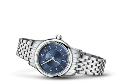 Classic Date, Blue, Stainless steel Strap