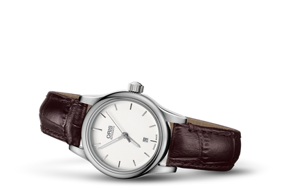 Classic Date, Grey, Leather Strap