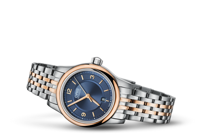Classic Date, Blue, Stainless steel Strap
