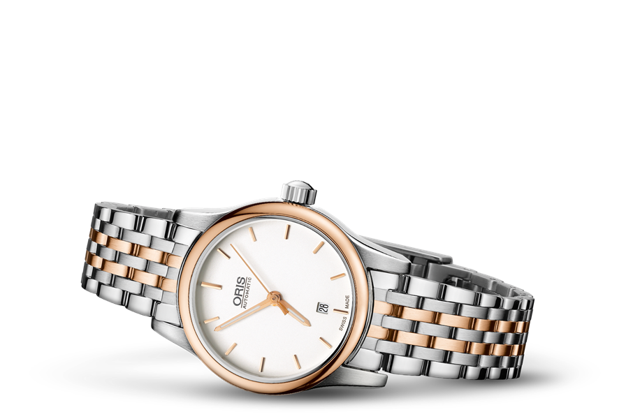 Classic Date, Grey, Stainless steel Strap