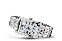 Rectangular Date, Grey, Stainless steel Strap