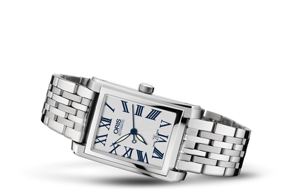 Rectangular Date, Grey, Stainless steel Strap