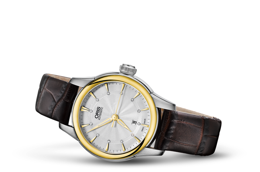 Artelier Date Diamonds, Grey, Leather Strap