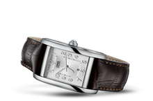 Rectangular Date, Grey, Leather Strap