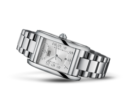 Rectangular Date, Grey, Stainless steel Strap