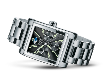 Rectangular Complication 2002, Black, Stainless steel Strap