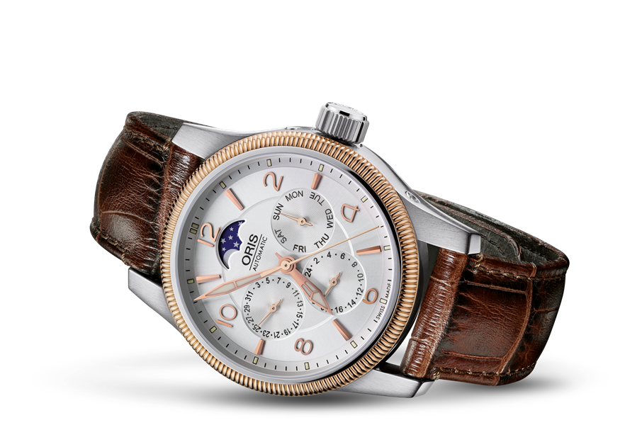 Big Crown Complication, Grey, Leather Strap