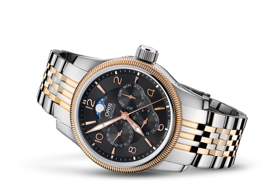 Big Crown Complication, Black, Stainless steel Strap