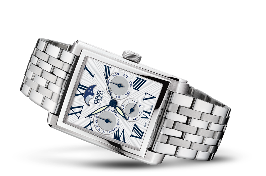 Rectangular Complication, Grey, Stainless steel Strap
