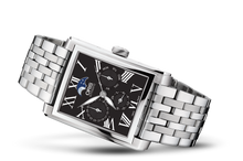 Rectangular Complication, Black, Stainless steel Strap