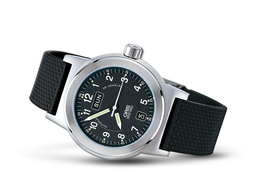 BC3 Day Date, Black, Rubber Strap
