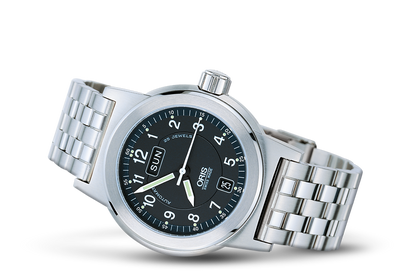BC3 Day Date, Black, Stainless steel Strap