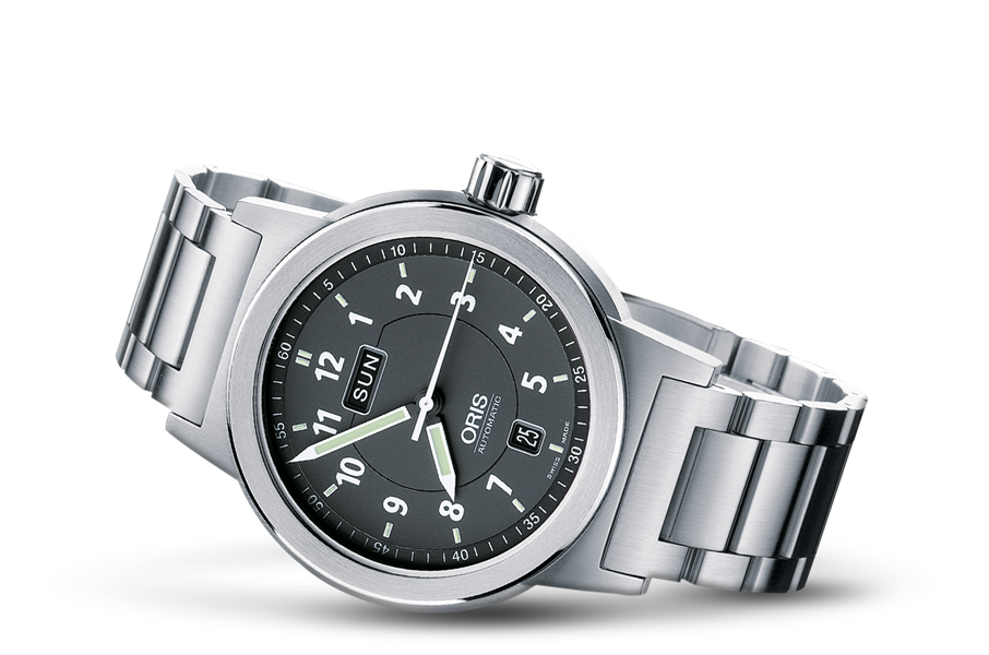 BC3 Day Date, Black, Stainless steel Strap