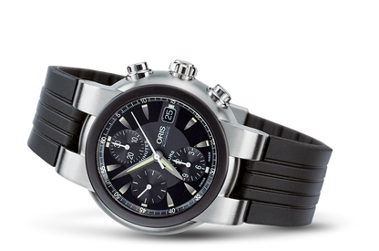 TT1 Chronograph 2000, Black, Rubber Strap