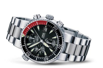 Divers Titan Chronograph, Black, Titanium Strap
