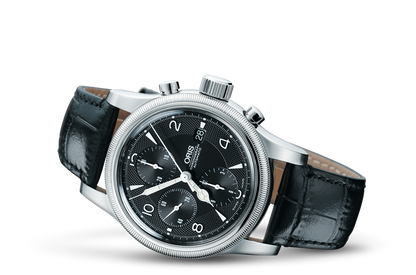 Big Crown Chronograph, Black, Leather Strap
