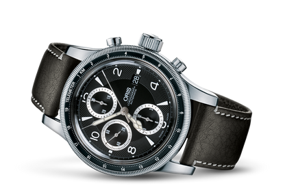Big Crown Telemeter Chronograph, Black, Leather Strap