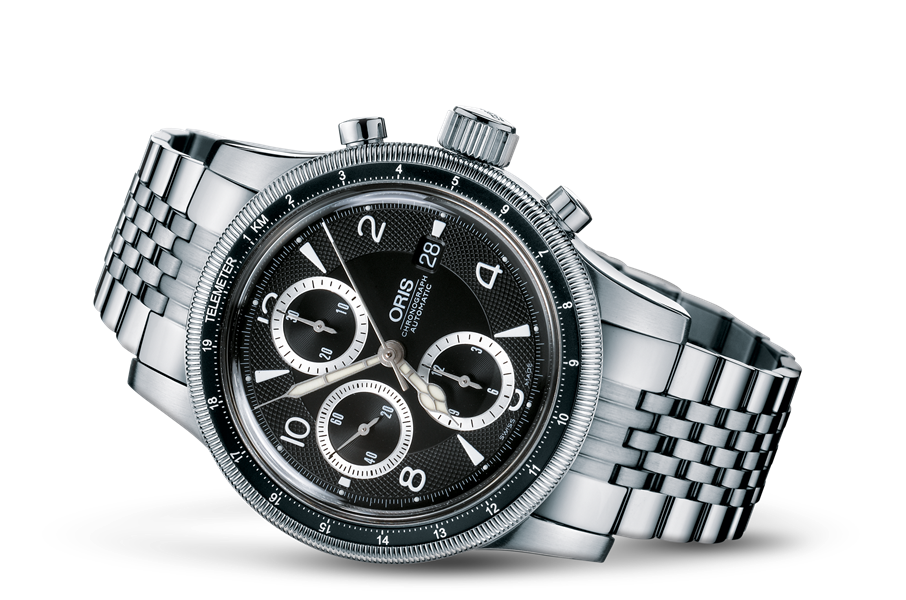 Big Crown Telemeter Chronograph, Black, Stainless steel Strap