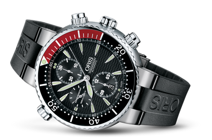 Divers Titan Chronograph, Black, Rubber Strap