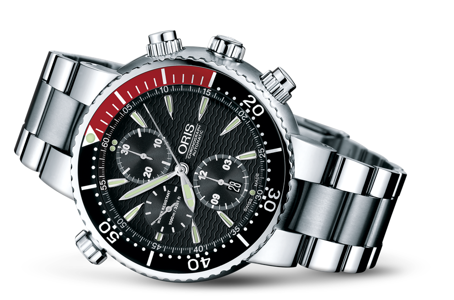Divers Titan Chronograph, Black, Titanium Strap