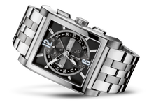 Rectangular Titan Chronograph, Black, Titanium Strap