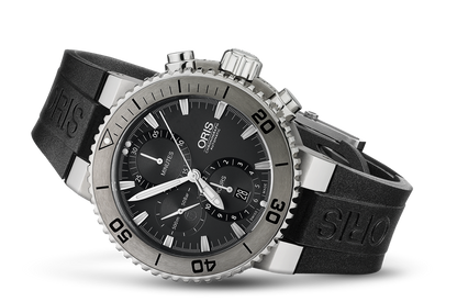 Aquis Titan Chronograph, Grey, Rubber Strap