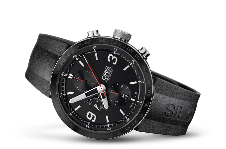 TT1 Chronograph, Black, Rubber Strap