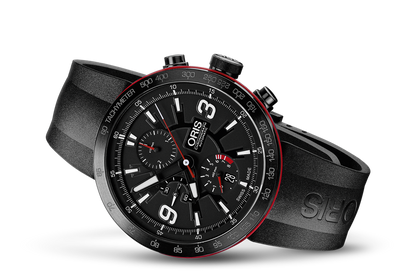 TT1 Chronograph, Black, Rubber Strap